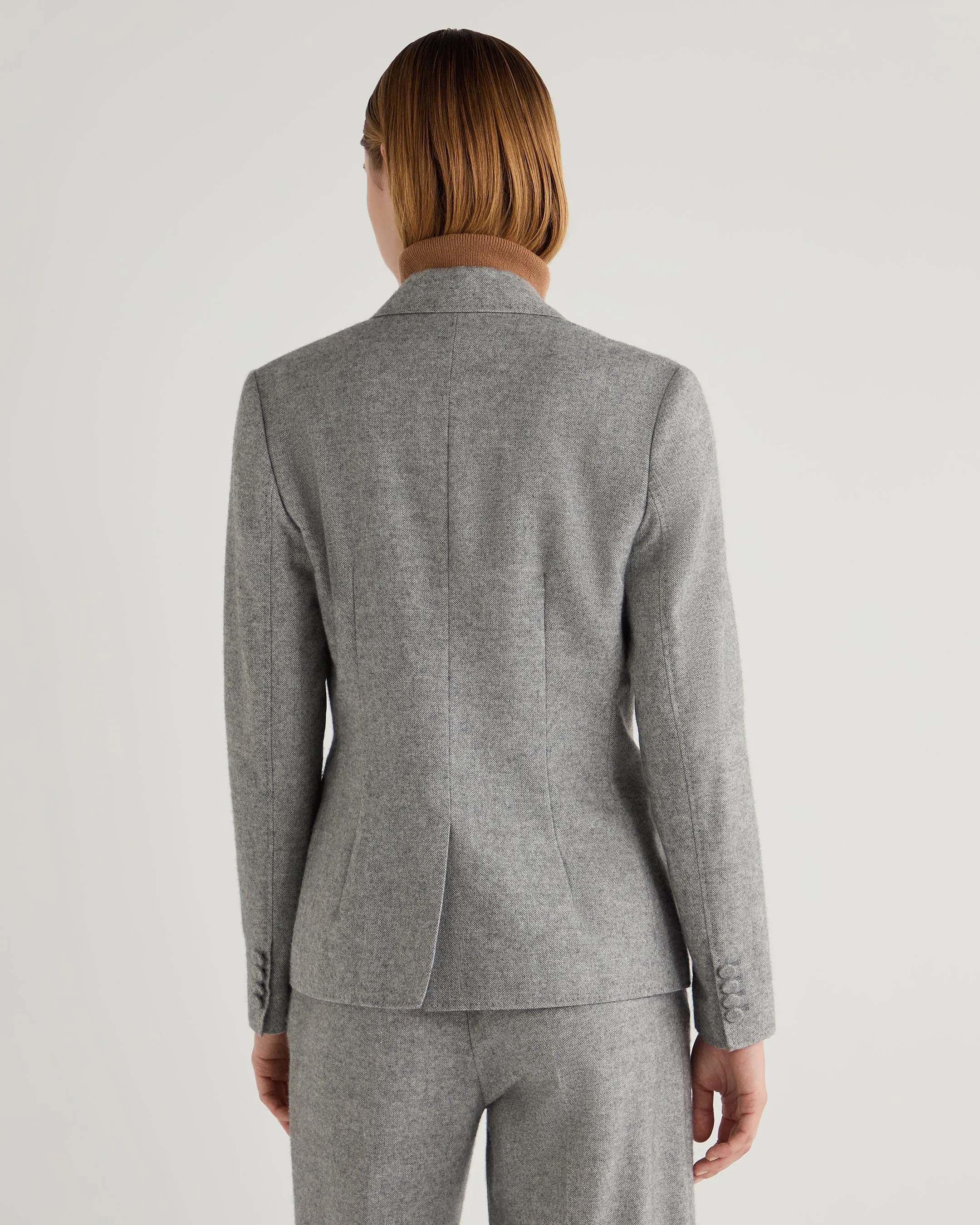 Women's Chloe Herringbone Single Breasted Jacket Grey