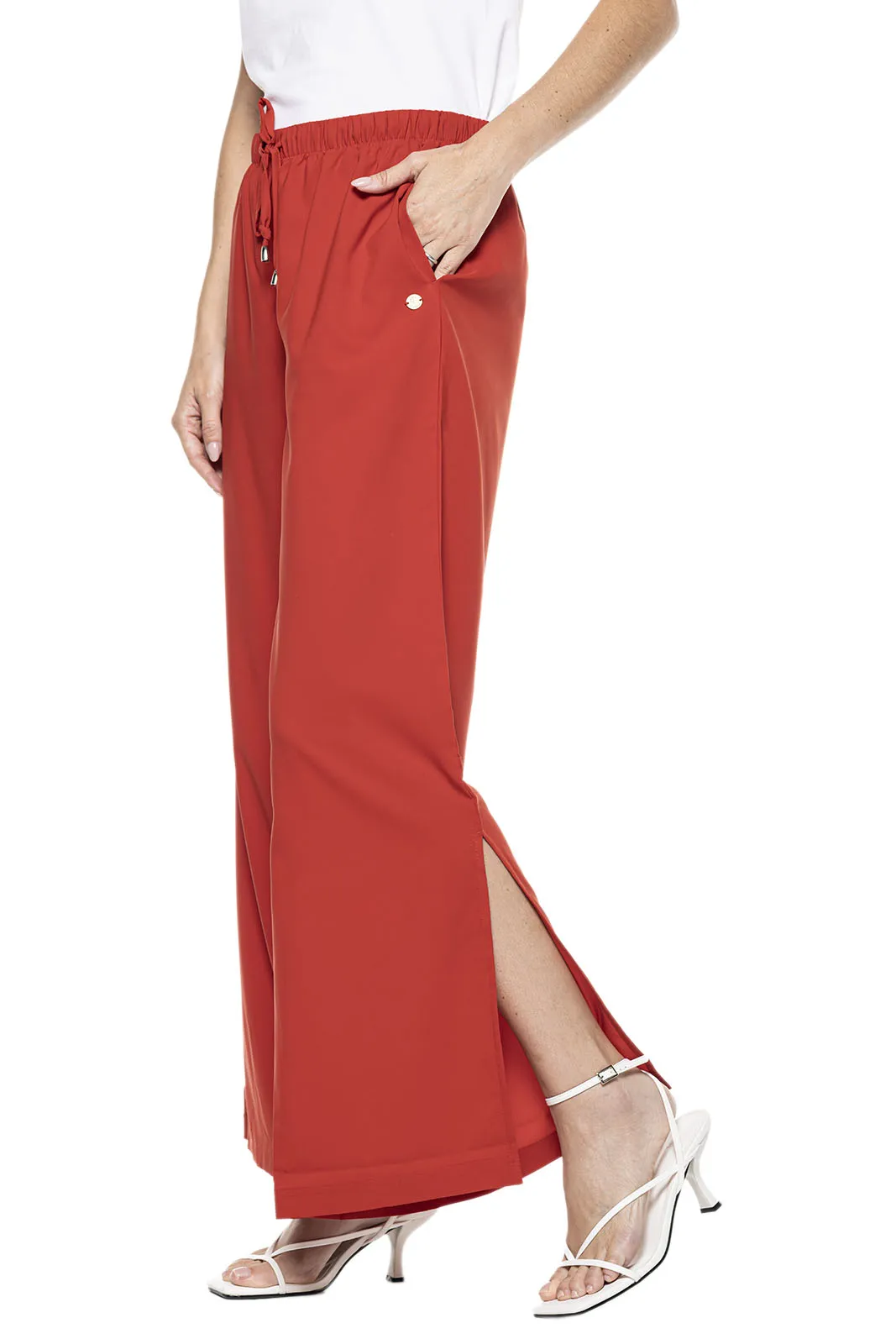 Women's Petra Wide Leg Pants  |  Carmine Red