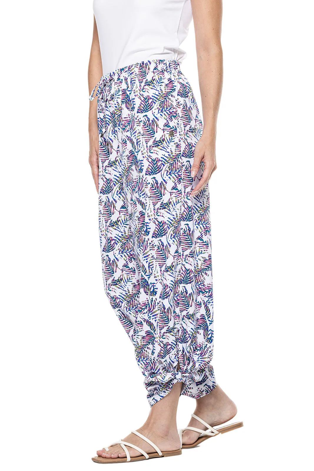 Women's Petra Wide Leg Pants  |  Magnolia Pink Beach Leaves