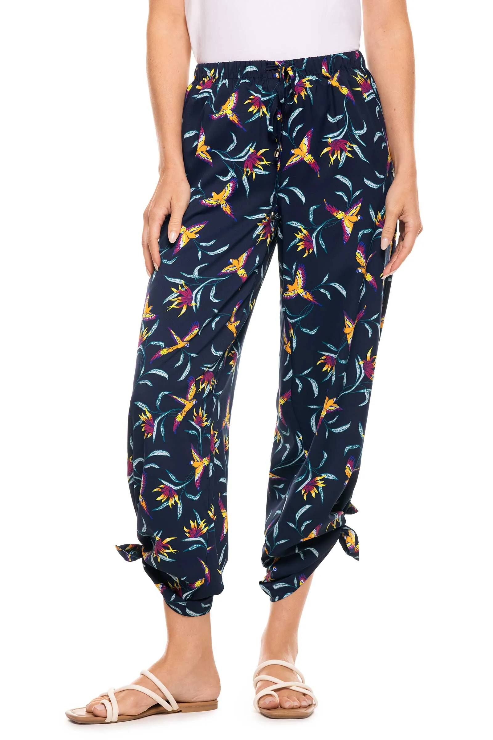 Women's Petra Wide Leg Pants  |  Navy Birds of Paradise