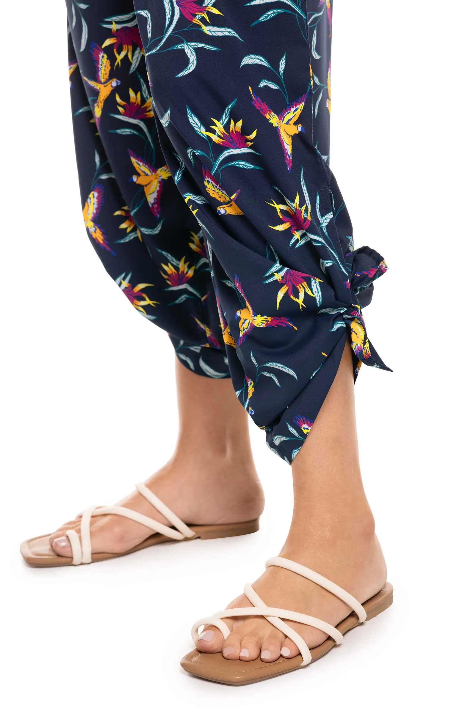 Women's Petra Wide Leg Pants  |  Navy Birds of Paradise