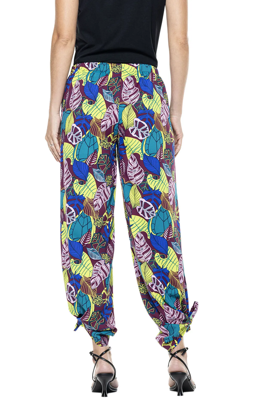 Women's Petra Wide Leg Pants  |  Rich Plum Electric Jungle